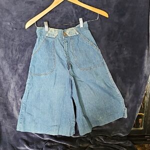 Vintage Wide-Leg Denim Culottes 24" Waist